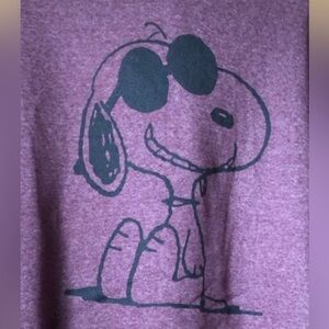 NEW Snoopy sunglasses heathered dark burgundy red mens hoodie hoody sweatshirt L